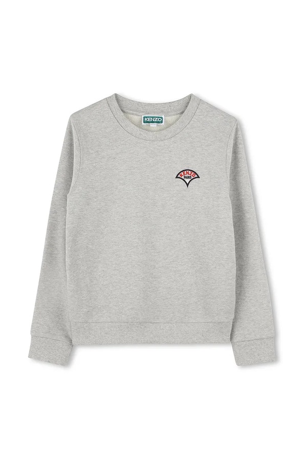Дитяча бавовняна кофта Kenzo Kids колір сірий