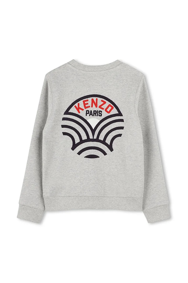 Дитяча бавовняна кофта Kenzo Kids колір сірий фото 2