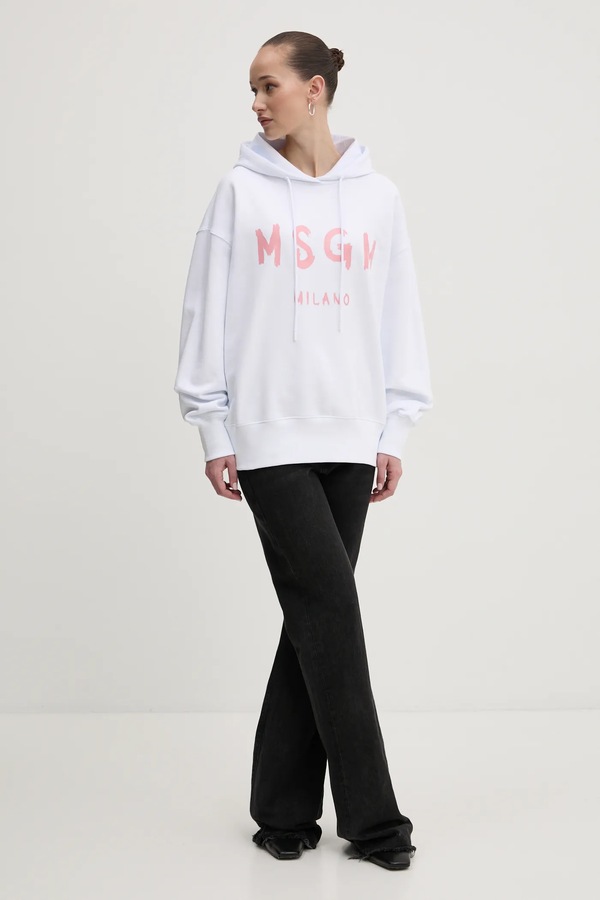 Кофта с капюшоном женская хлопковая MSGM цвет белый