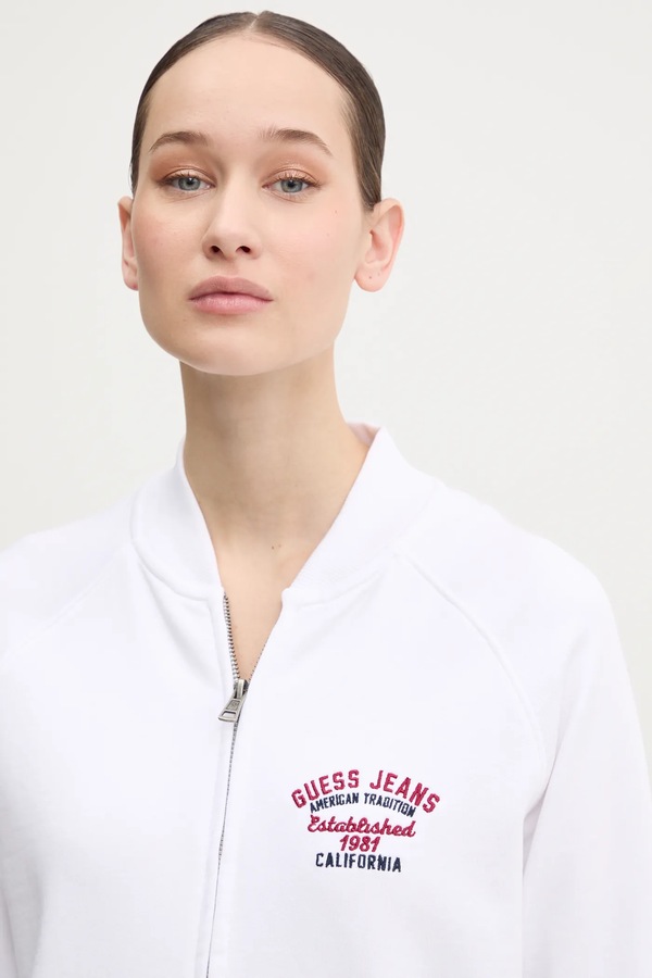 Бавовняна кофта Guess Jeans колір білий фото 4