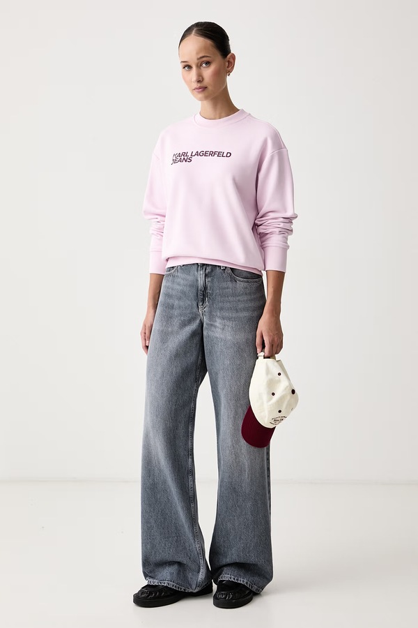 Кофта жіноча з бавовною Karl Lagerfeld Jeans колір рожевий