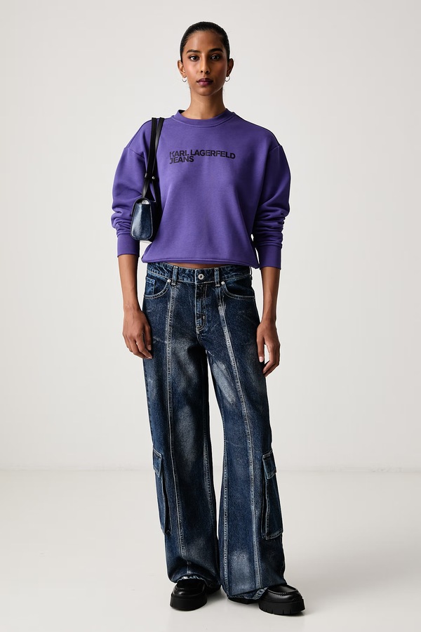 Кофта женская с хлопком Karl Lagerfeld Jeans цвет фиолетовый