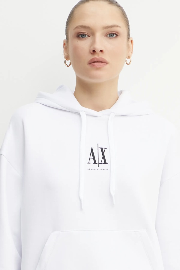 Кофта Armani Exchange колір білий фото 4