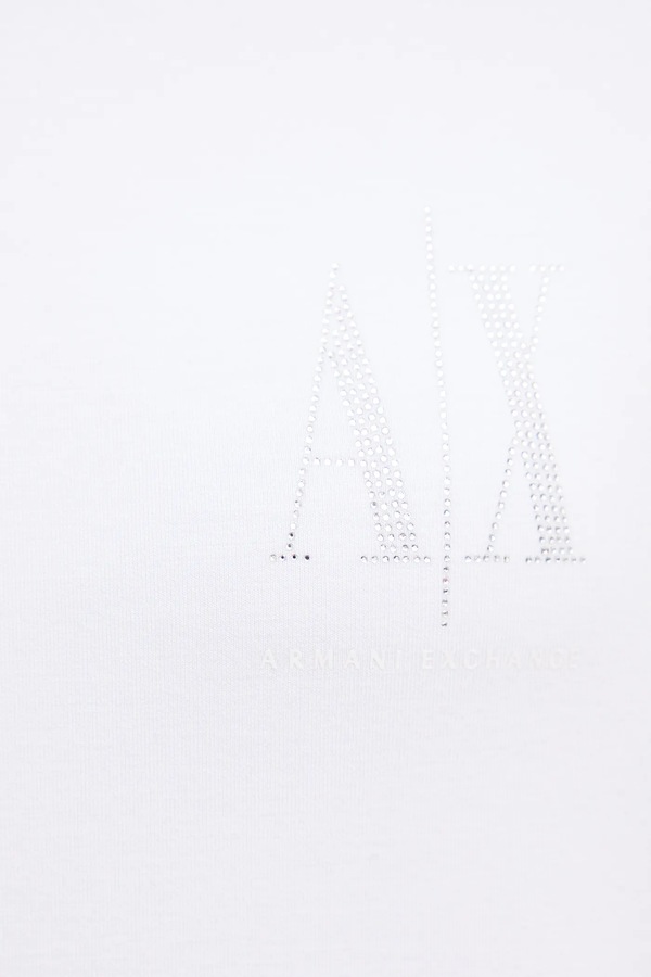 Кофта Armani Exchange колір білий фото 4