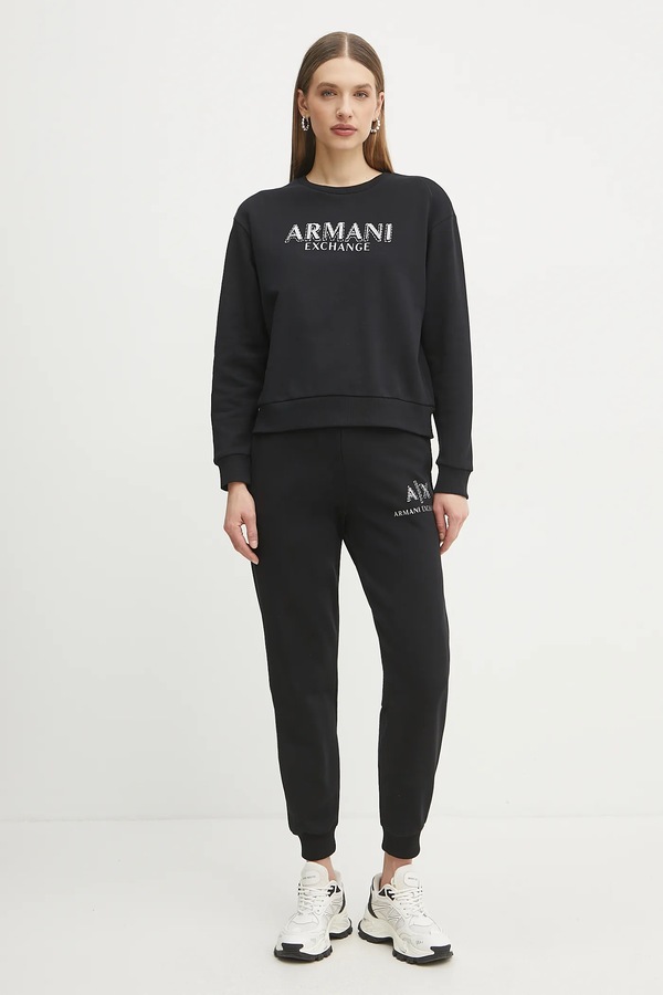 Бавовняна кофта Armani Exchange колір чорний фото 2