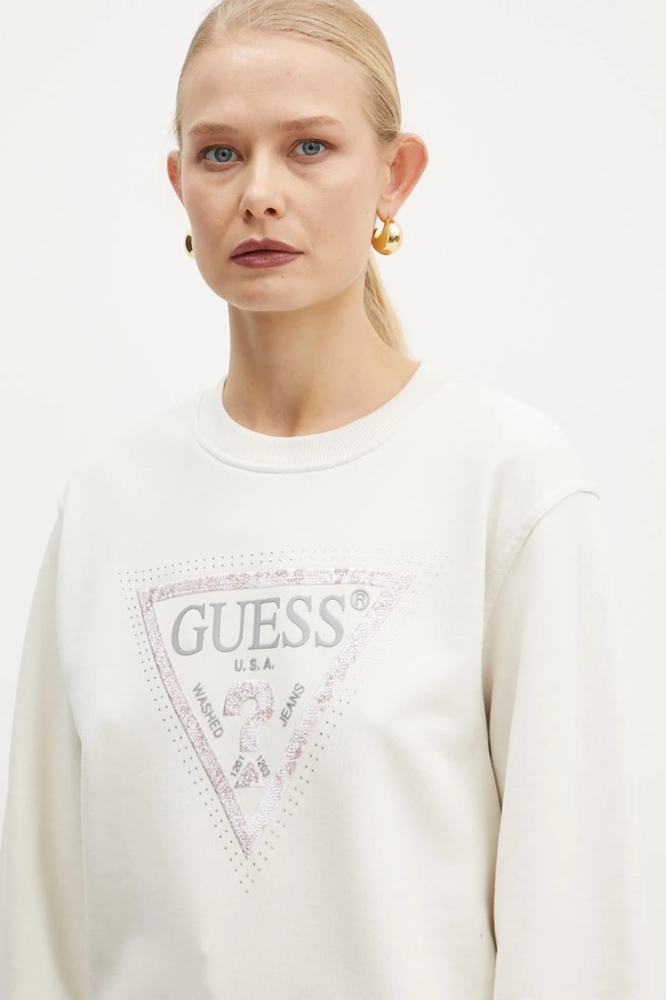 Кофта жіноча з віскозою Guess колір бежевий фото 4