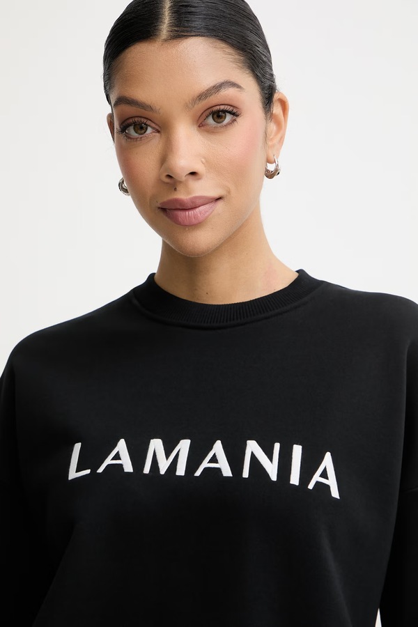 Кофта жіноча з бавовною La Mania колір чорний фото 4