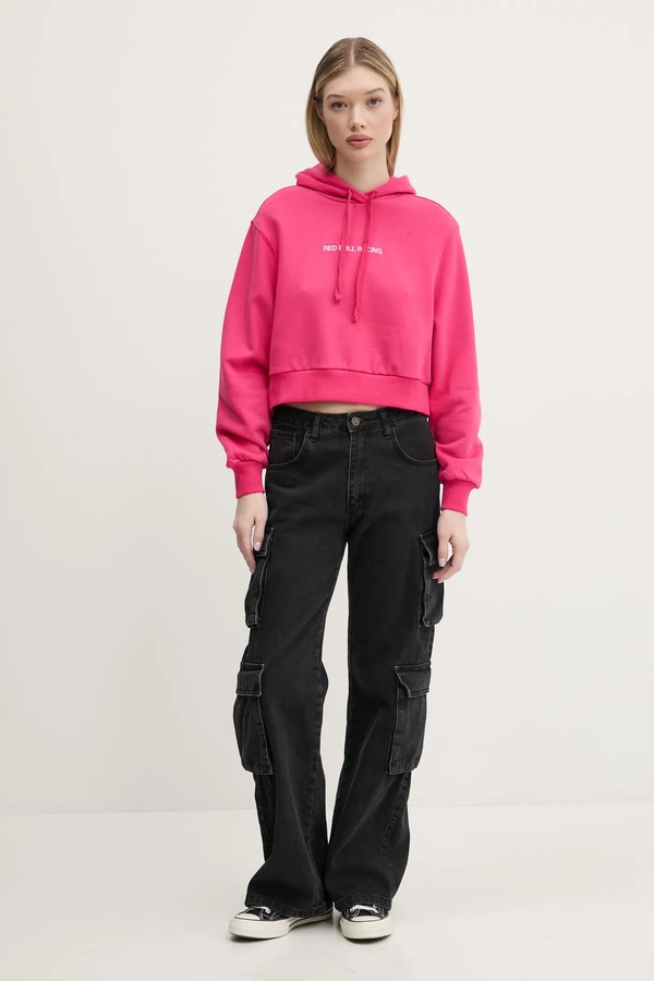 Кофта Red Bull Racing x Pepe Jeans CROPPED LOGO HOODY колір рожевий