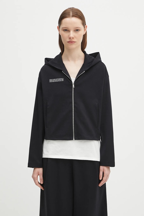Кофта PANGAIA DNA Double Jersey Zip Up Hoodie колір чорний