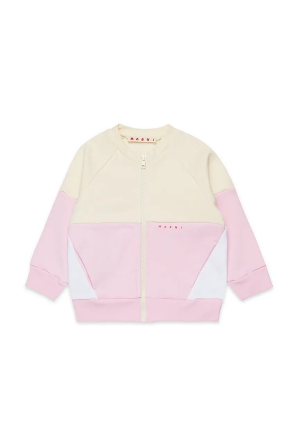 Бавовняна кофта для немовлят Marni MS305B SWEAT-SHIRT колір рожевий