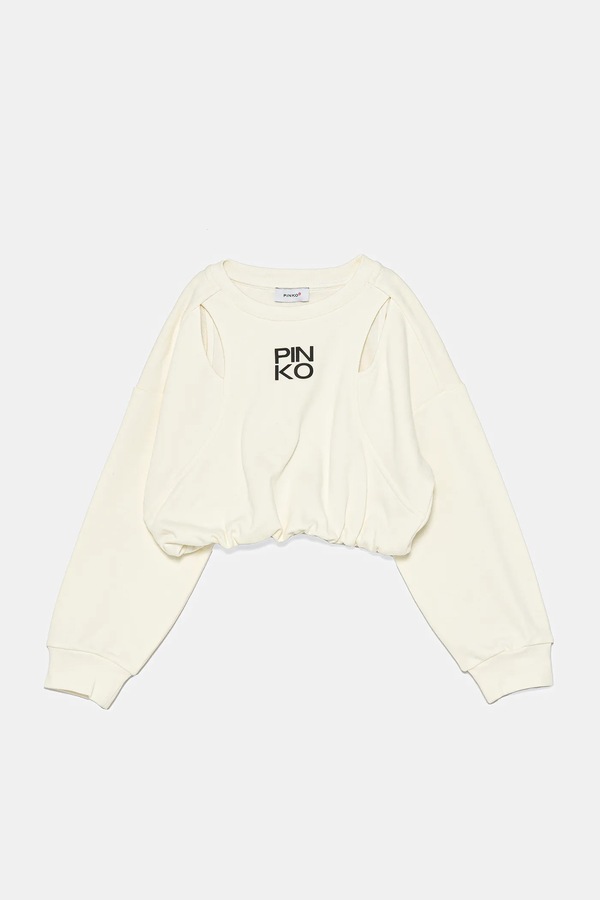 Детская хлопковая кофта Pinko цвет бежевый