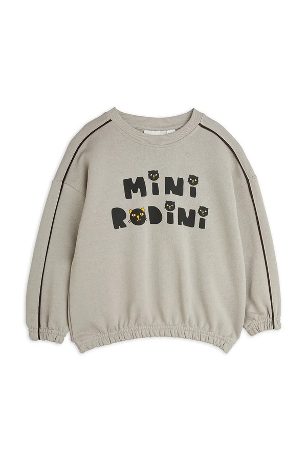 Дитяча бавовняна кофта Mini Rodini Cats колір сірий