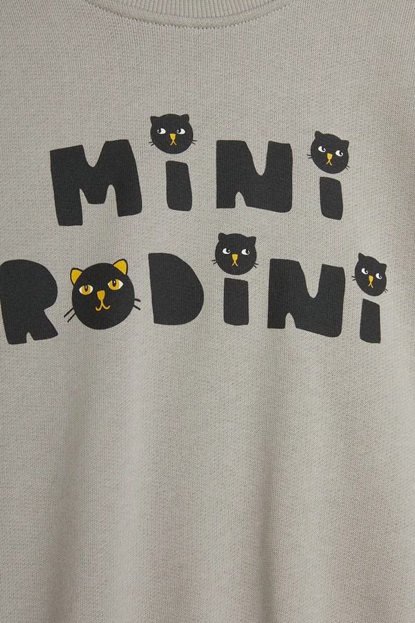 Дитяча бавовняна кофта Mini Rodini Cats колір сірий фото 3