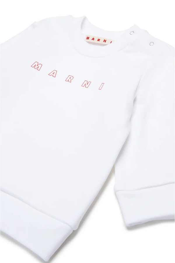 Хлопковая кофта для младенцев Marni MS319B SWEAT-SHIRT цвет белый фото 2