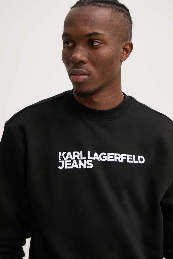 Кофта чоловіча з бавовною Karl Lagerfeld Jeans колір чорний фото 4