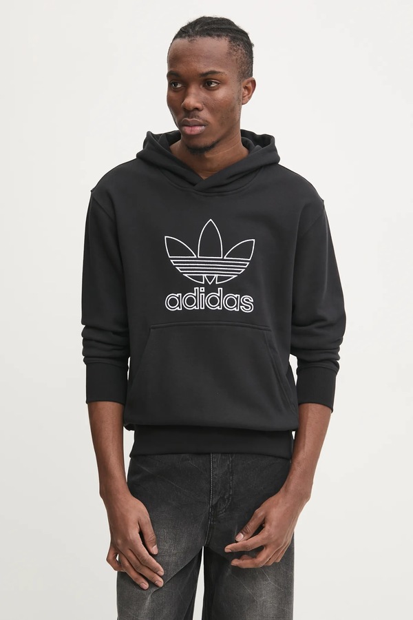 Бавовняна кофта adidas Originals OUTL TREF HDY колір чорний