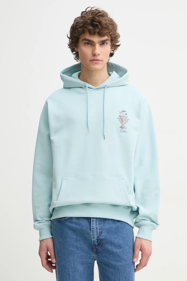 Бавовняна кофта Drôle de Monsieur Le Hoodie Vase колір бірюзовий