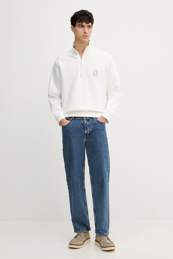 Кофта мужская с хлопком Armani Exchange цвет бежевый