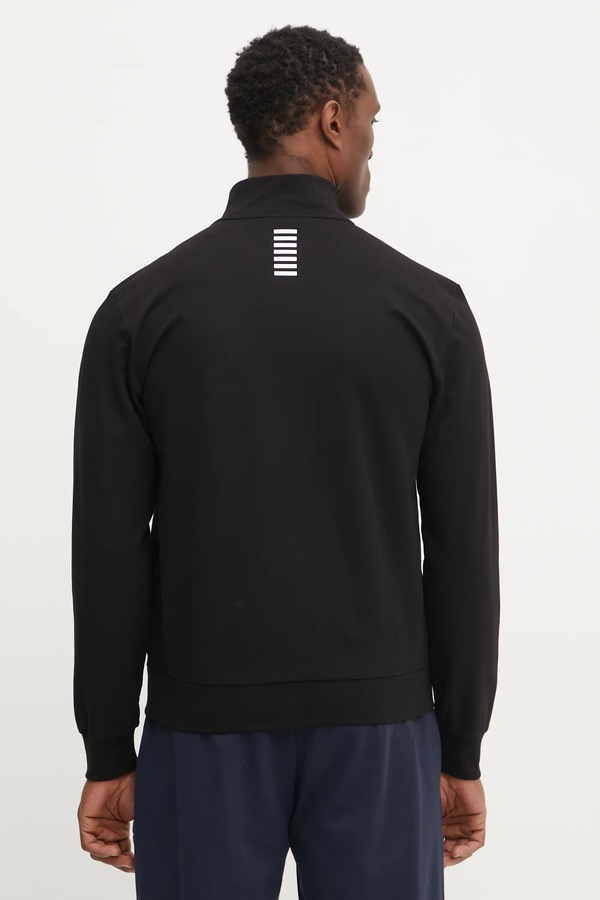 Мужская кофта на застежке с хлопком EA7 Emporio Armani цвет черный фото 2