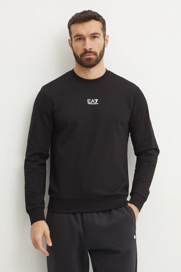 Кофта чоловіча бавовняна EA7 Emporio Armani колір чорний
