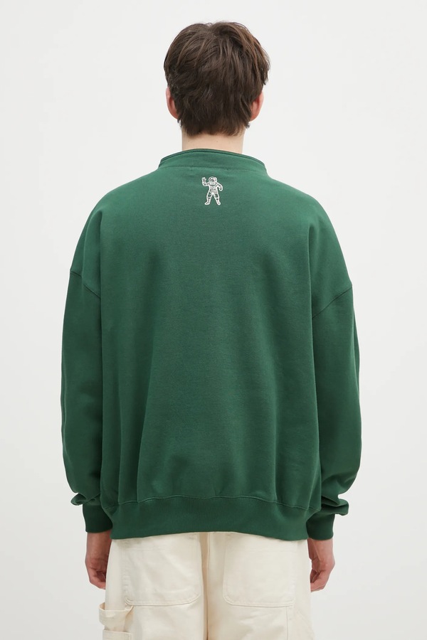 Хлопковая кофта Billionaire Boys Club Stand Collar Sweatshirt цвет зеленый фото 2