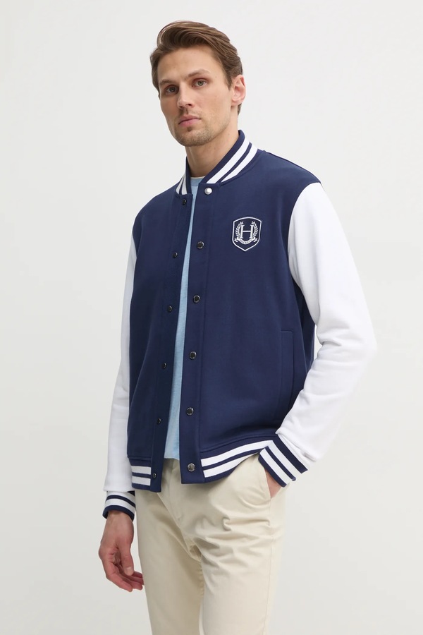 Хлопковая кофта Hackett London цвет синий