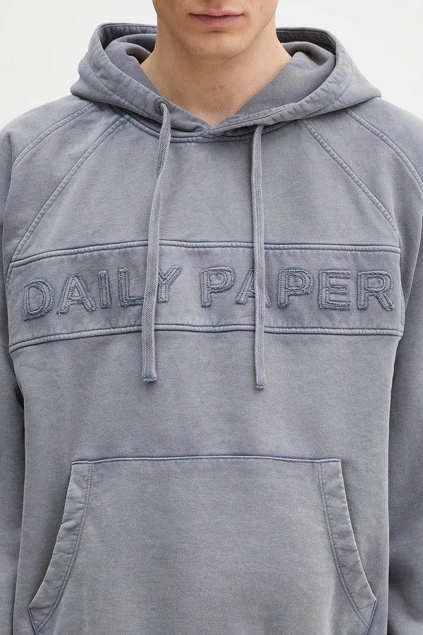 Бавовняна кофта Daily Paper Garment Wash Hoodie колір сірий фото 4