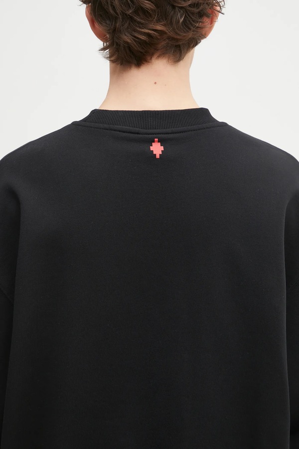 Бавовняна кофта Marcelo Burlon County Flame Boxy Crewneck Black Red колір чорний фото 4