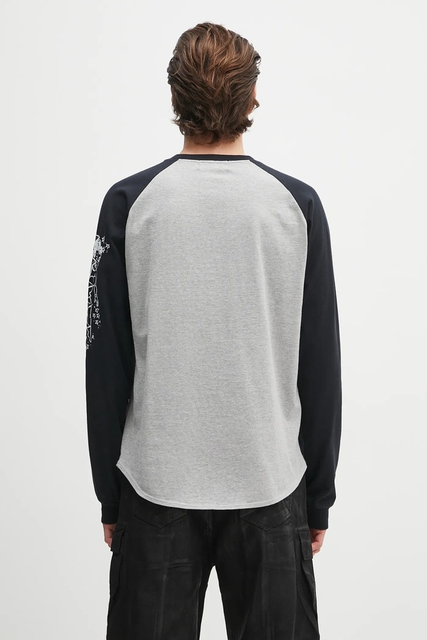 Бавовняний лонгслів Ambush Raglan L/S T-Shirt колір сірий фото 3