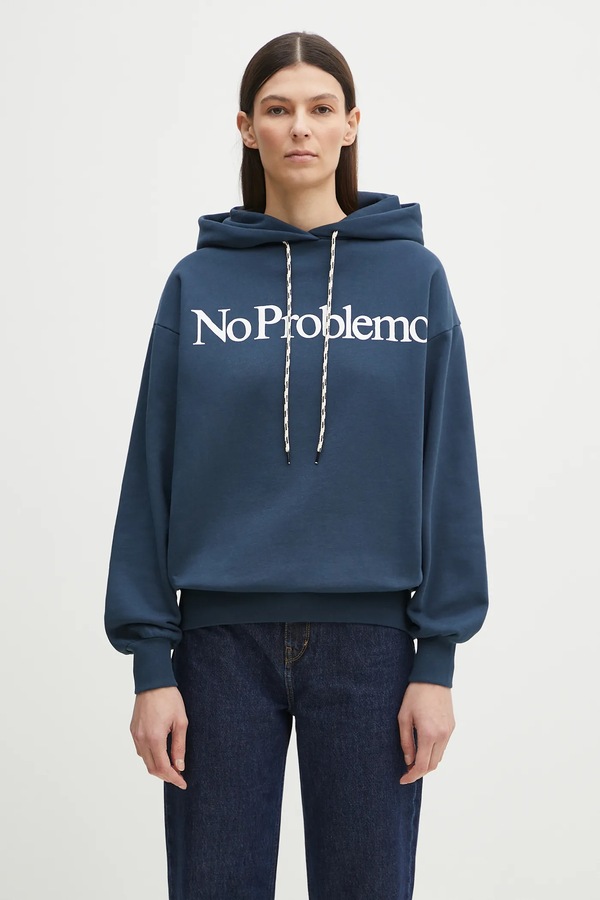 Хлопковая кофта No Problemo Hoodie цвет синий
