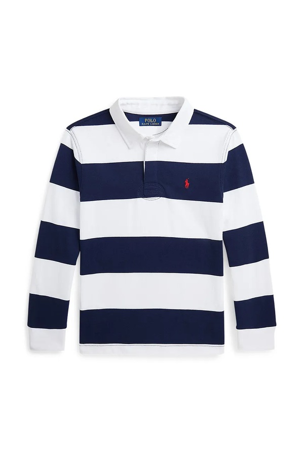 Дитячий бавовняний лонгслів Polo Ralph Lauren колір синій