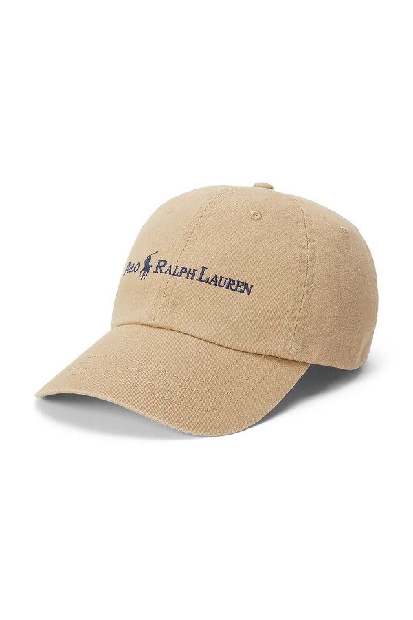 Бавовняна бейсболка Polo Ralph Lauren колір бежевий