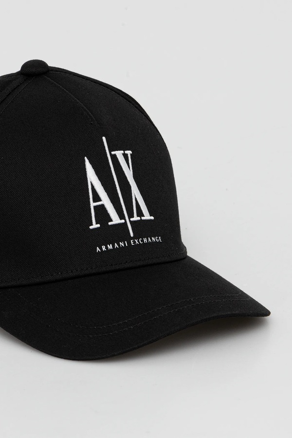 Бавовняна бейсболка Armani Exchange колір чорний фото 4