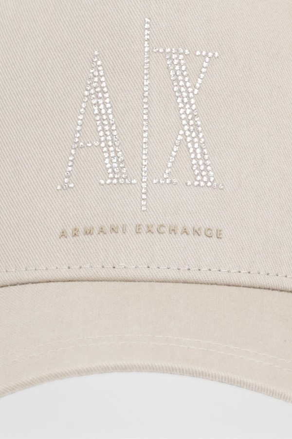 Бавовняна бейсболка Armani Exchange колір бежевий