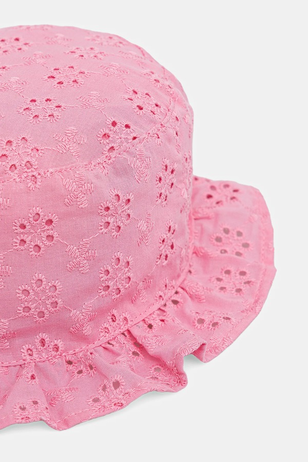 Дитяча бавовняна панама United Colors of Benetton колір рожевий фото 3