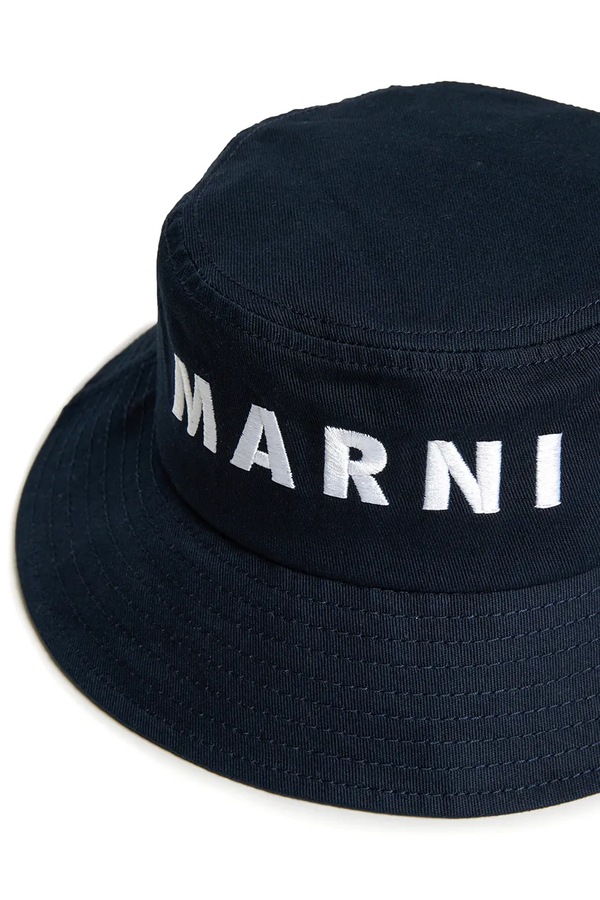 Дитяча бавовняна панама Marni MF35B HAT колір синій фото 2