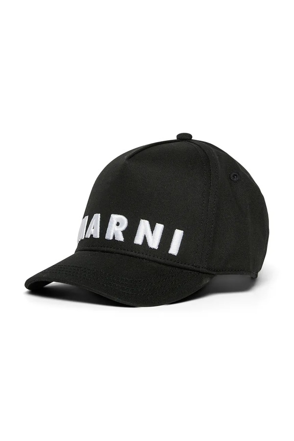 Дитяча бавовняна кепка Marni MF38U HAT колір чорний