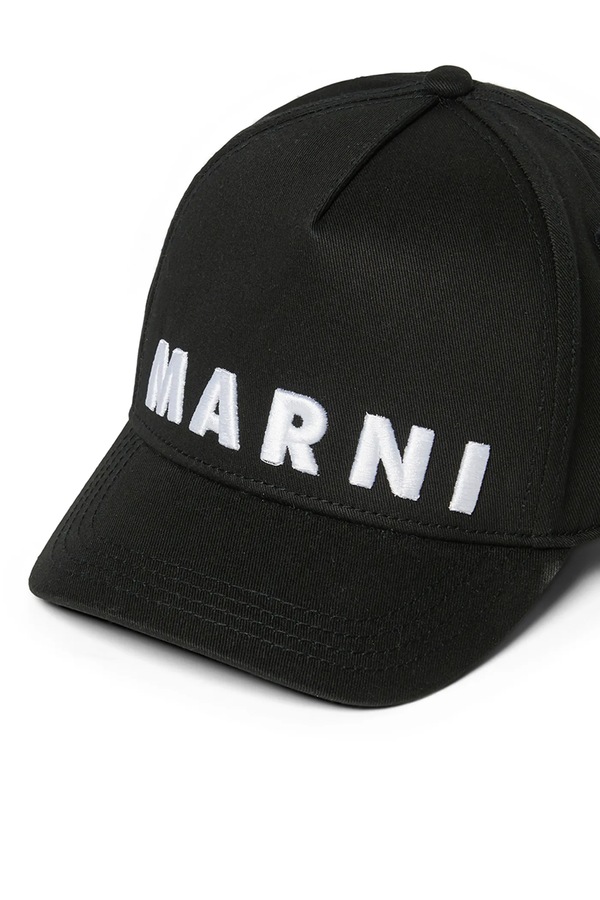 Детская хлопковая кепка Marni MF38U HAT цвет черный фото 2