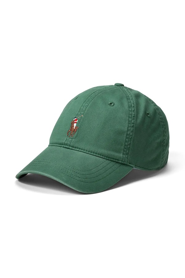 Хлопковая бейсболка Polo Ralph Lauren цвет бежевый