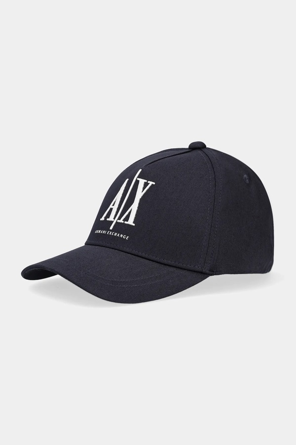 Хлопковая бейсболка Armani Exchange цвет черный