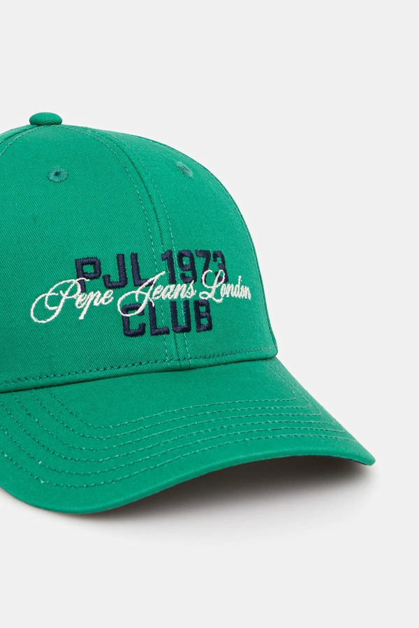 Хлопковая бейсболка Pepe Jeans TALBOT CAP цвет зеленый