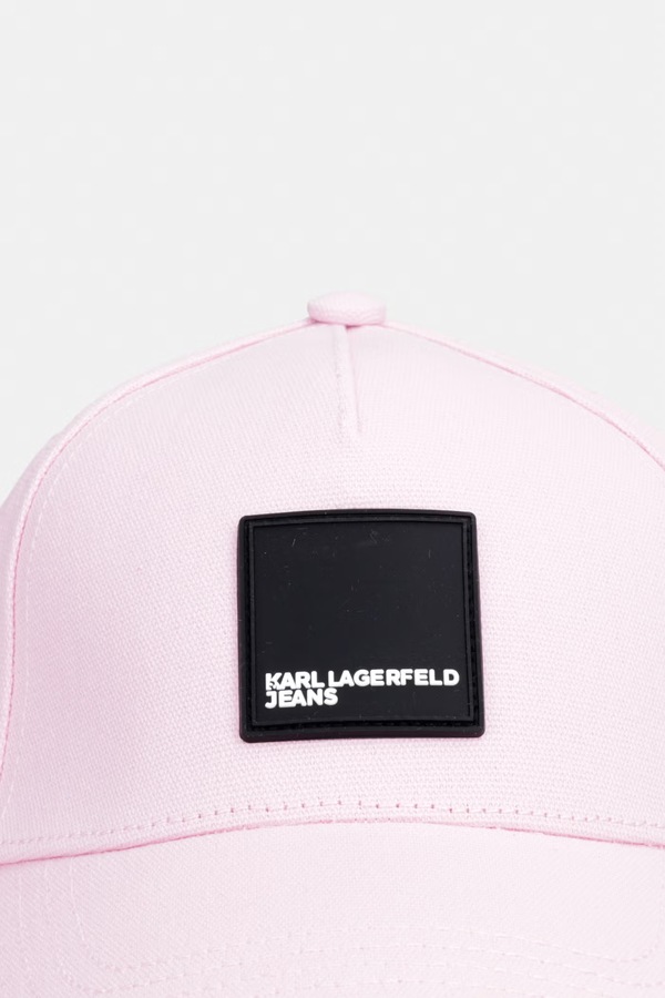 Хлопковая бейсболка Karl Lagerfeld Jeans цвет черный