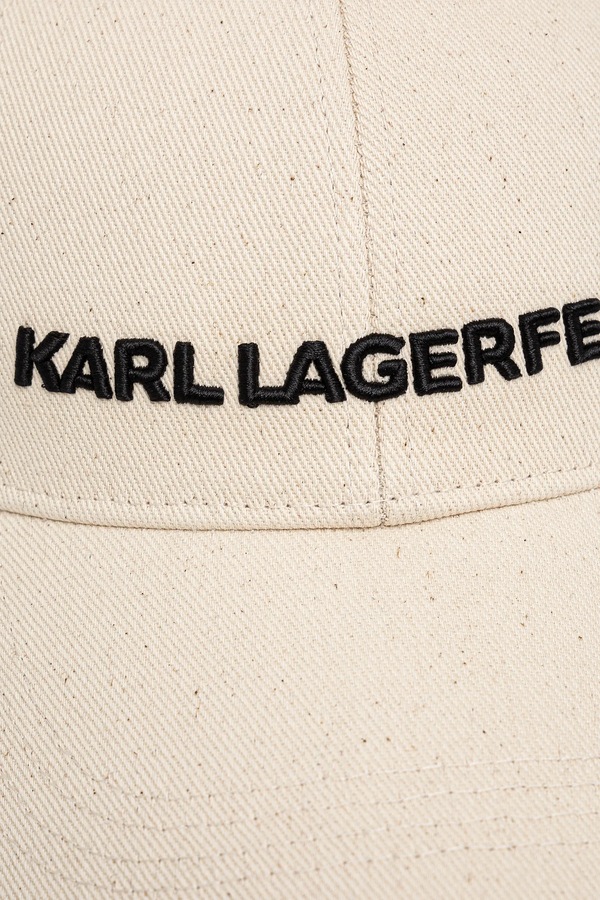 Бавовняна бейсболка Karl Lagerfeld K/ESSENTIAL колір бежевий