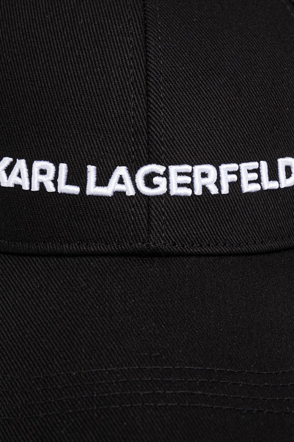 Хлопковая бейсболка Karl Lagerfeld K/ESSENTIAL цвет черный