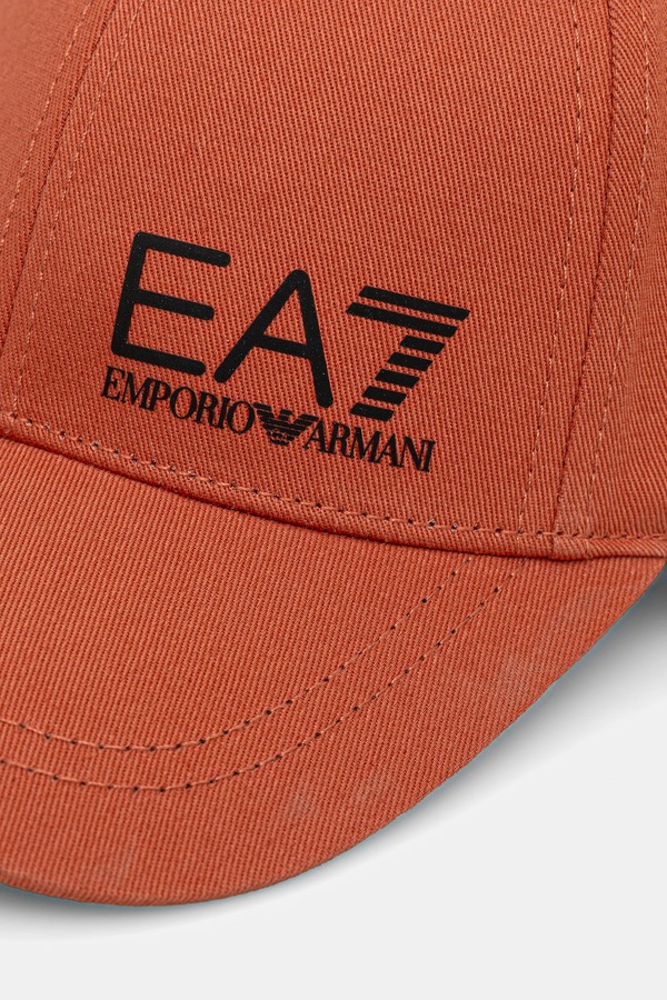 Кепка бавовняна EA7 Emporio Armani колір помаранчевий фото 2