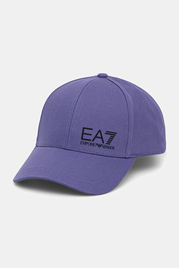 Кепка хлопковая EA7 Emporio Armani цвет фиолетовый