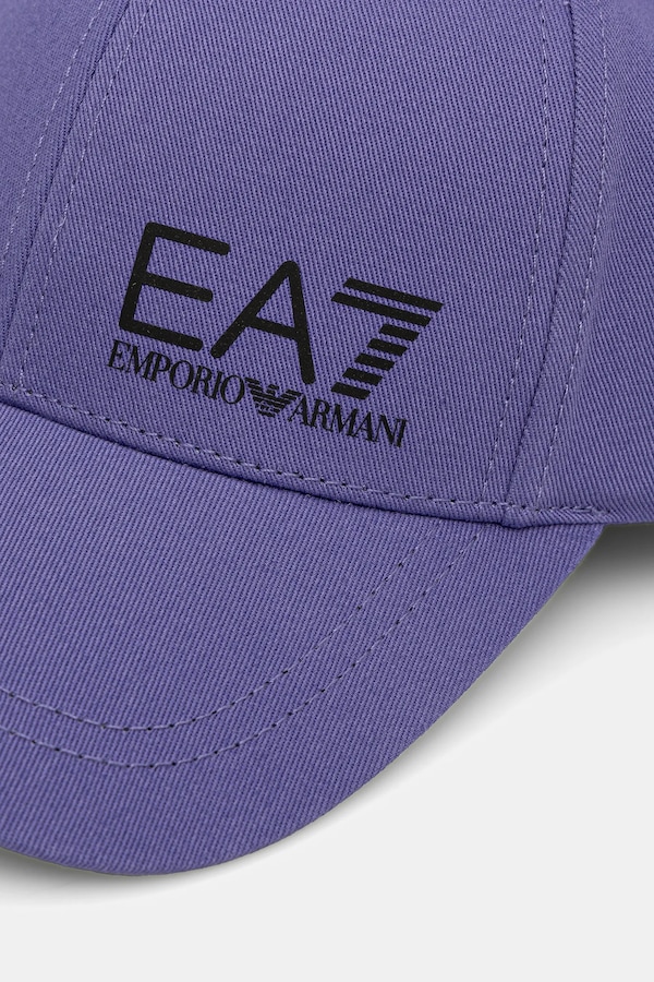 Кепка хлопковая EA7 Emporio Armani цвет фиолетовый
