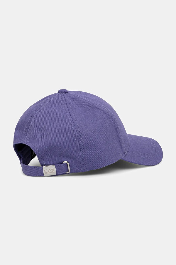 Кепка хлопковая EA7 Emporio Armani цвет фиолетовый фото 2