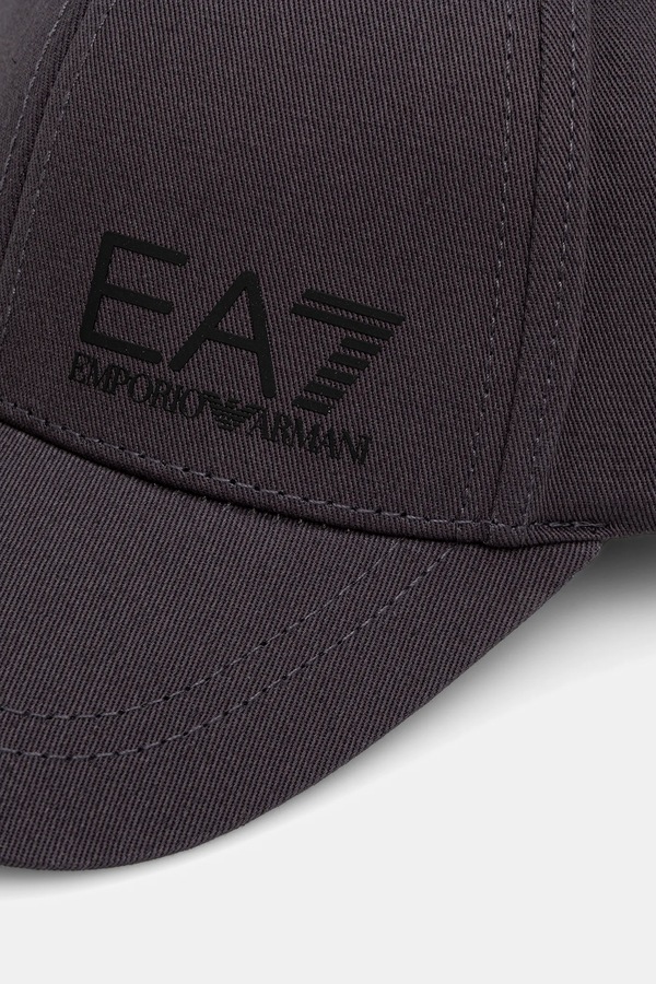 Кепка хлопковая EA7 Emporio Armani цвет серый