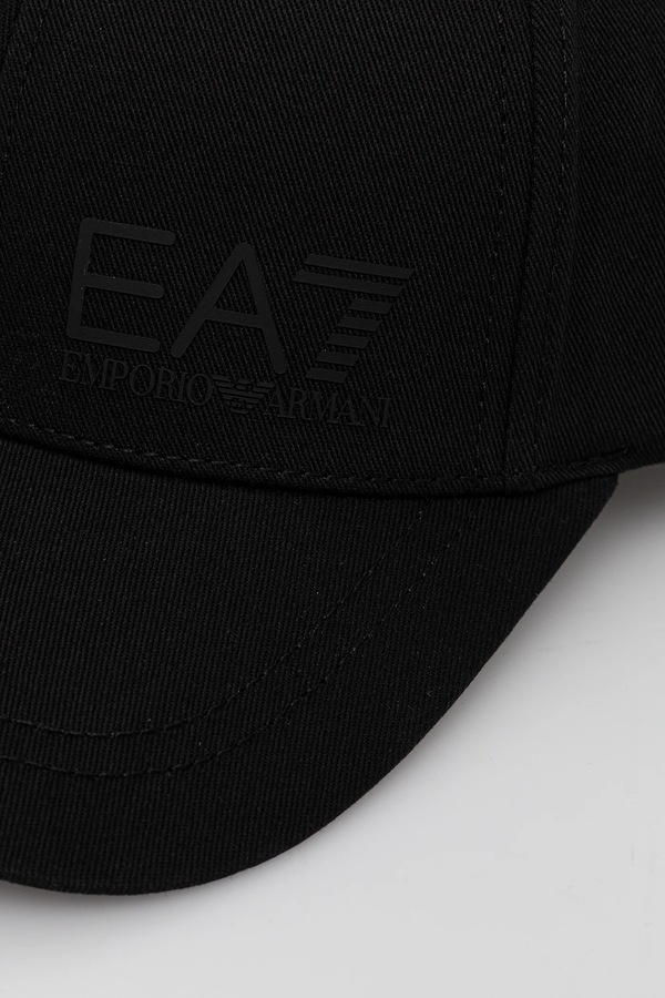 Кепка бавовняна EA7 Emporio Armani колір чорний фото 4